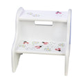 Hand Painted White Two Step Step Stool - MyBambino.com