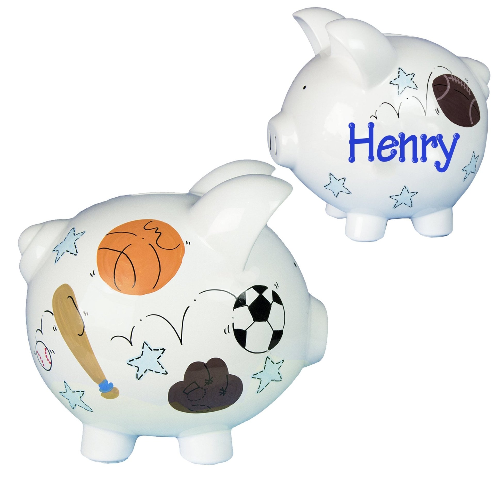 Hand Painted Sports Piggy Bank - MyBambino.com