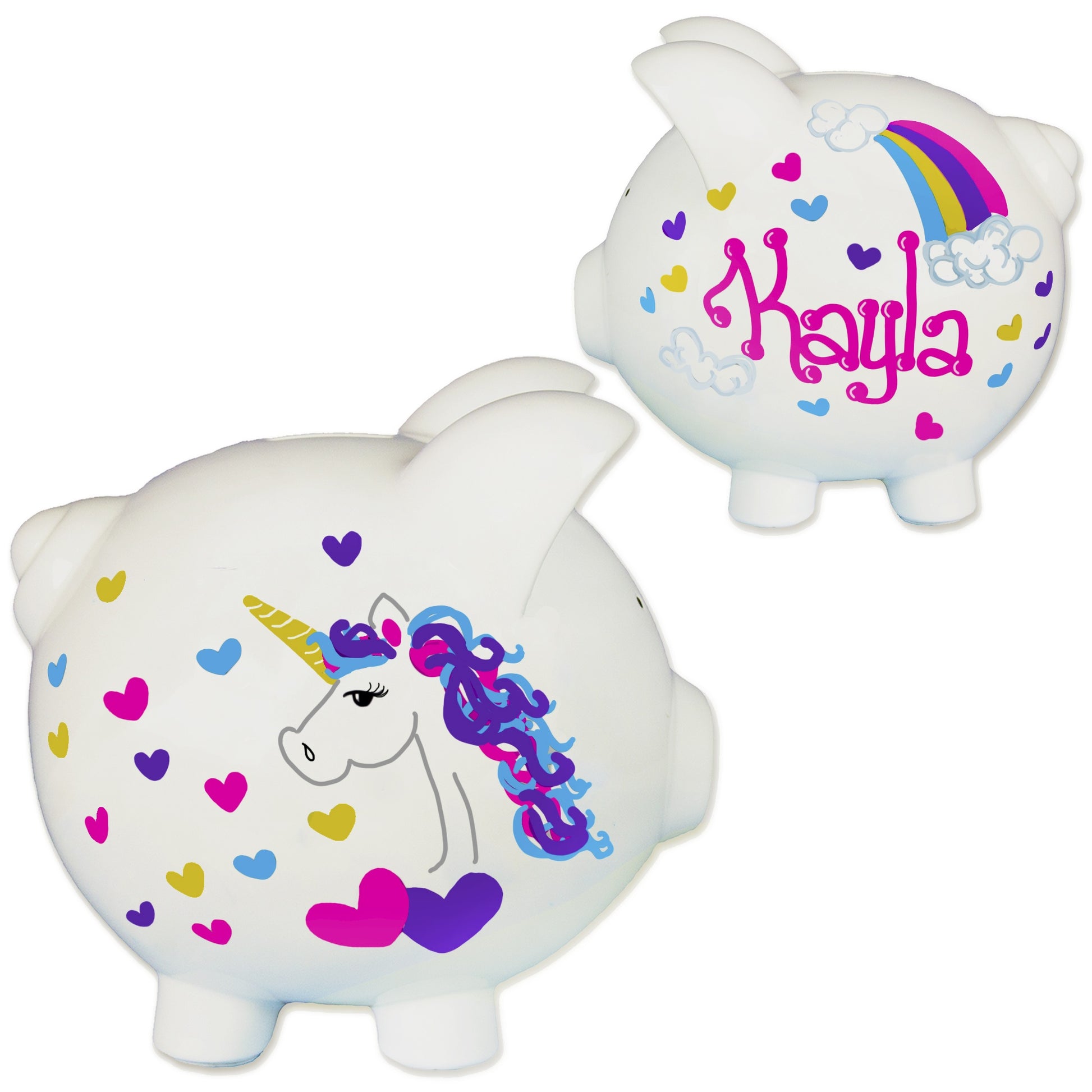 Hand Painted Unicorn Piggy Bank - MyBambino.com