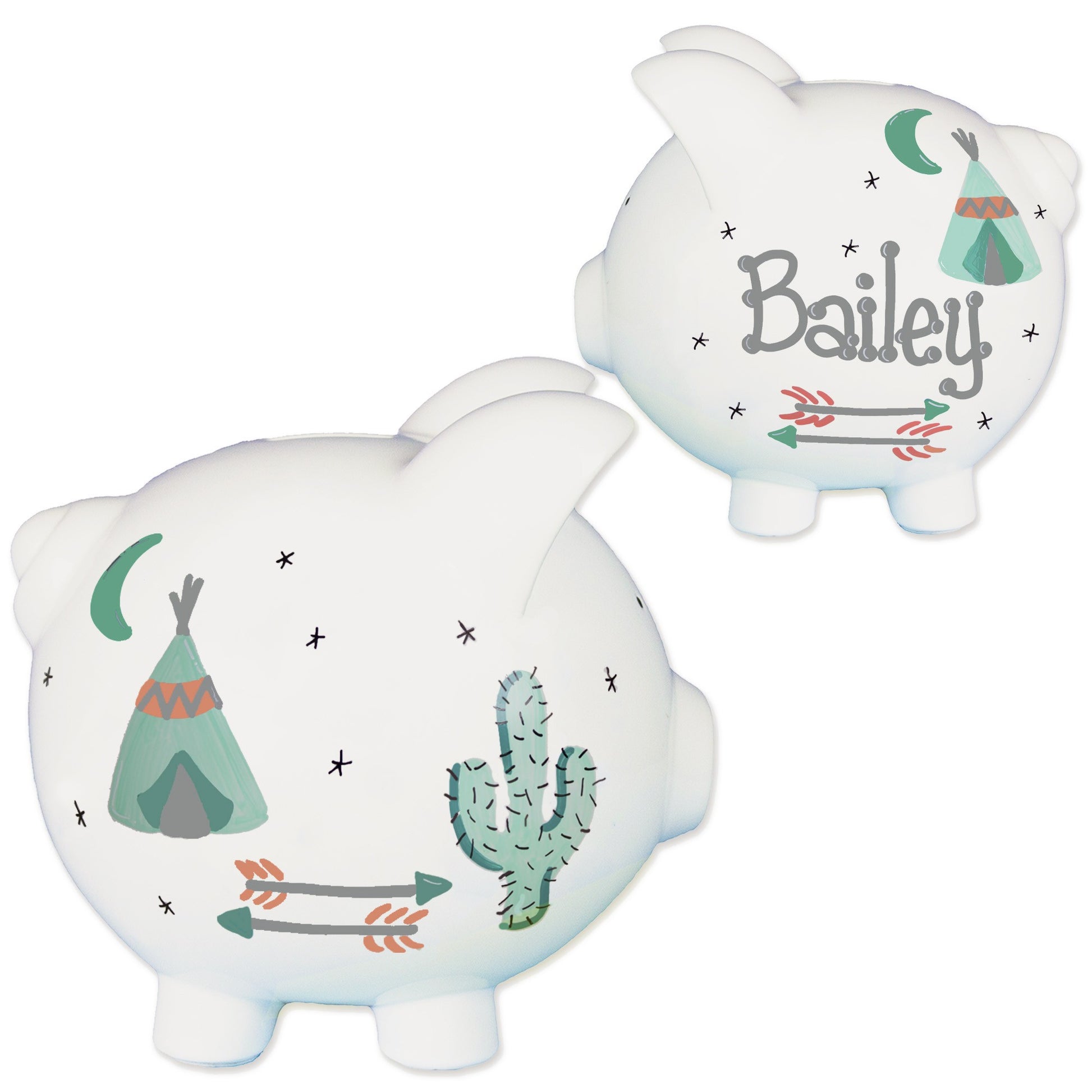 Hand Painted Teepee Piggy Bank - MyBambino.com