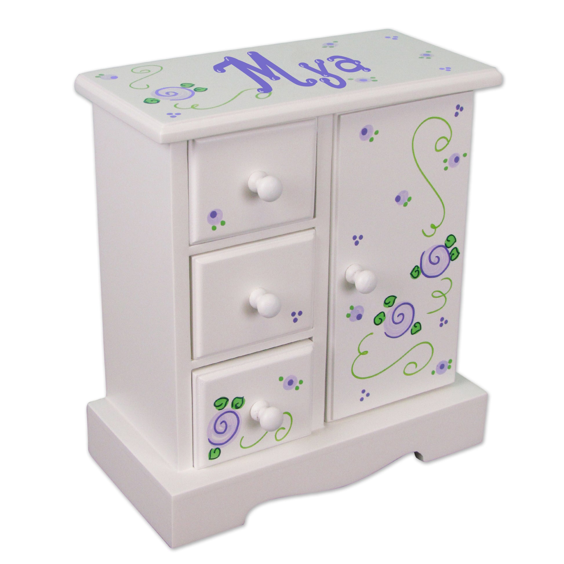 Hand Painted Girls Jewelry Chest Box