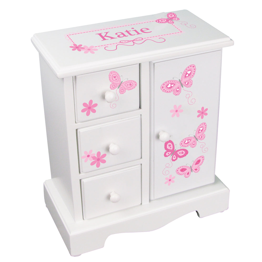Jewelry Armoire - Pink Butterflies - MyBambino.com