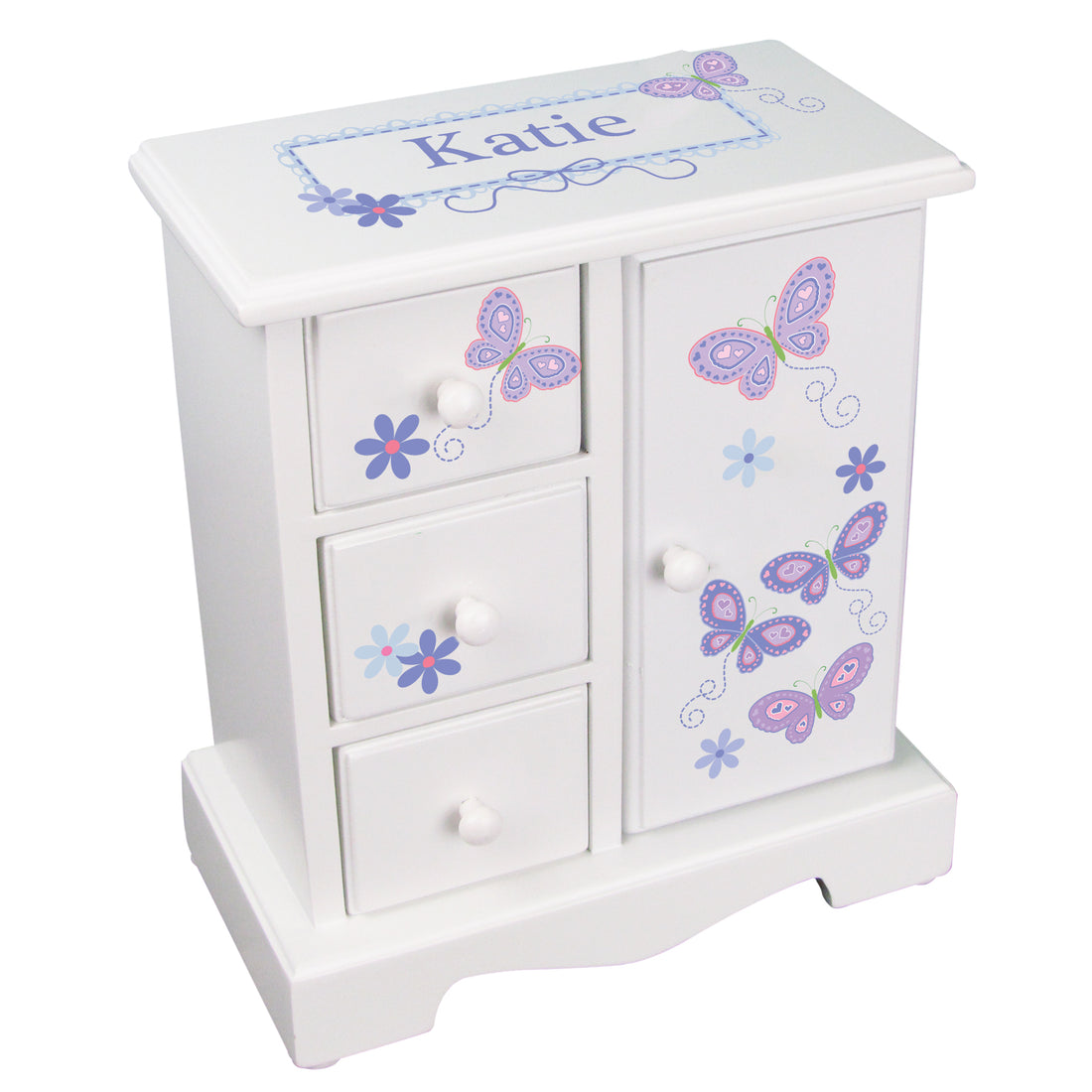 personalized butterflies flower jewelry armoire