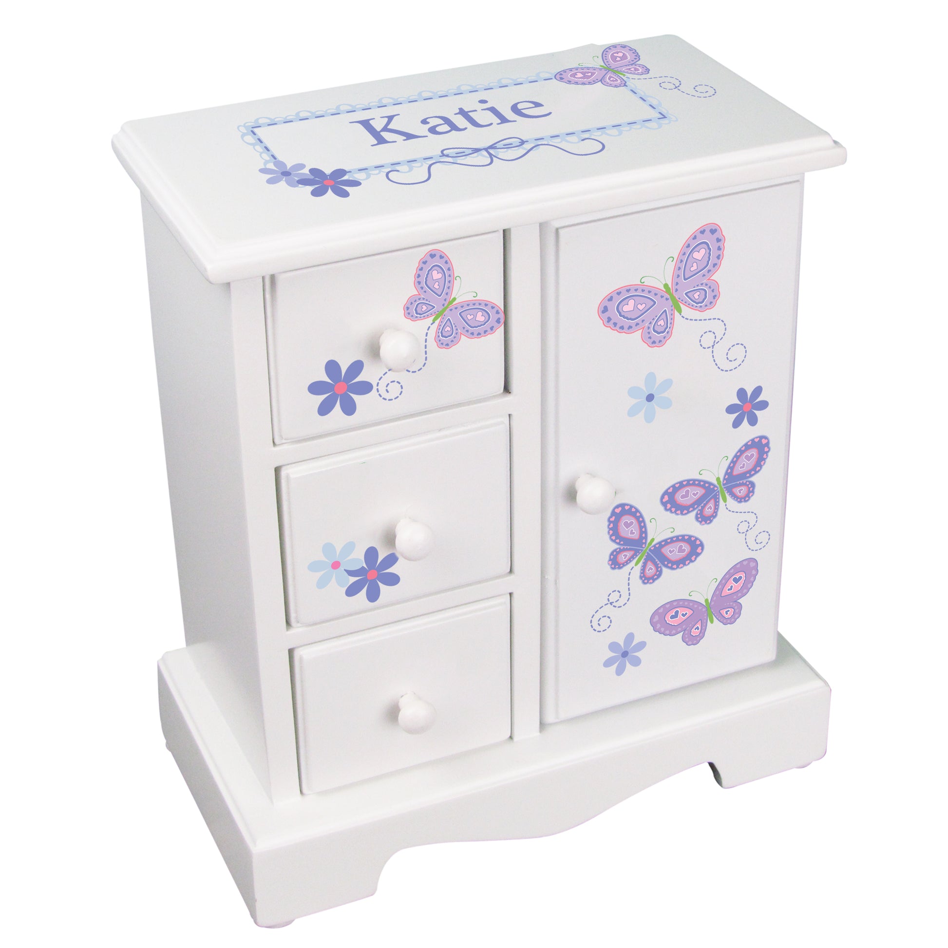 Jewelry Armoire - Lavender Butterflies - MyBambino.com