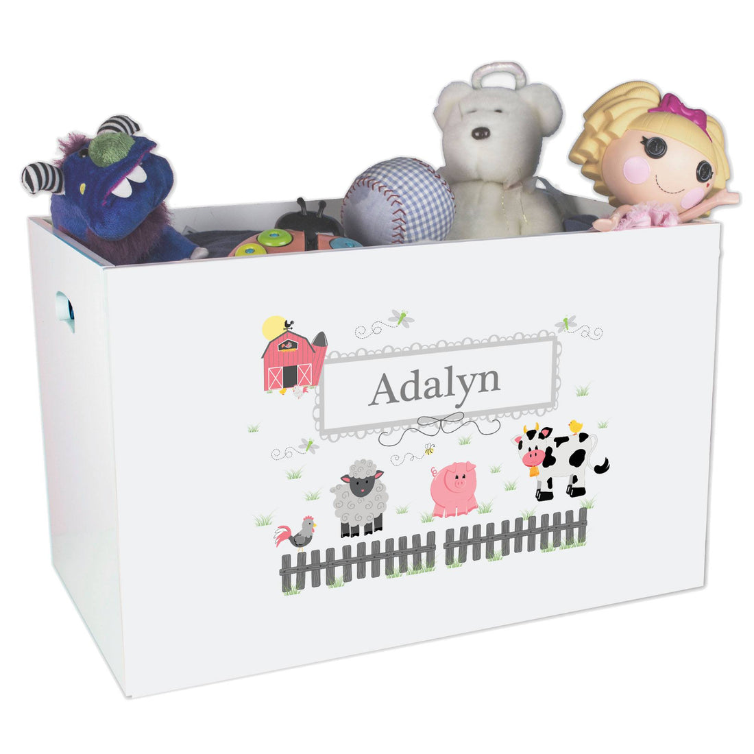 Open Top Toy Box - Barnyard Friends Pastel - MyBambino.com