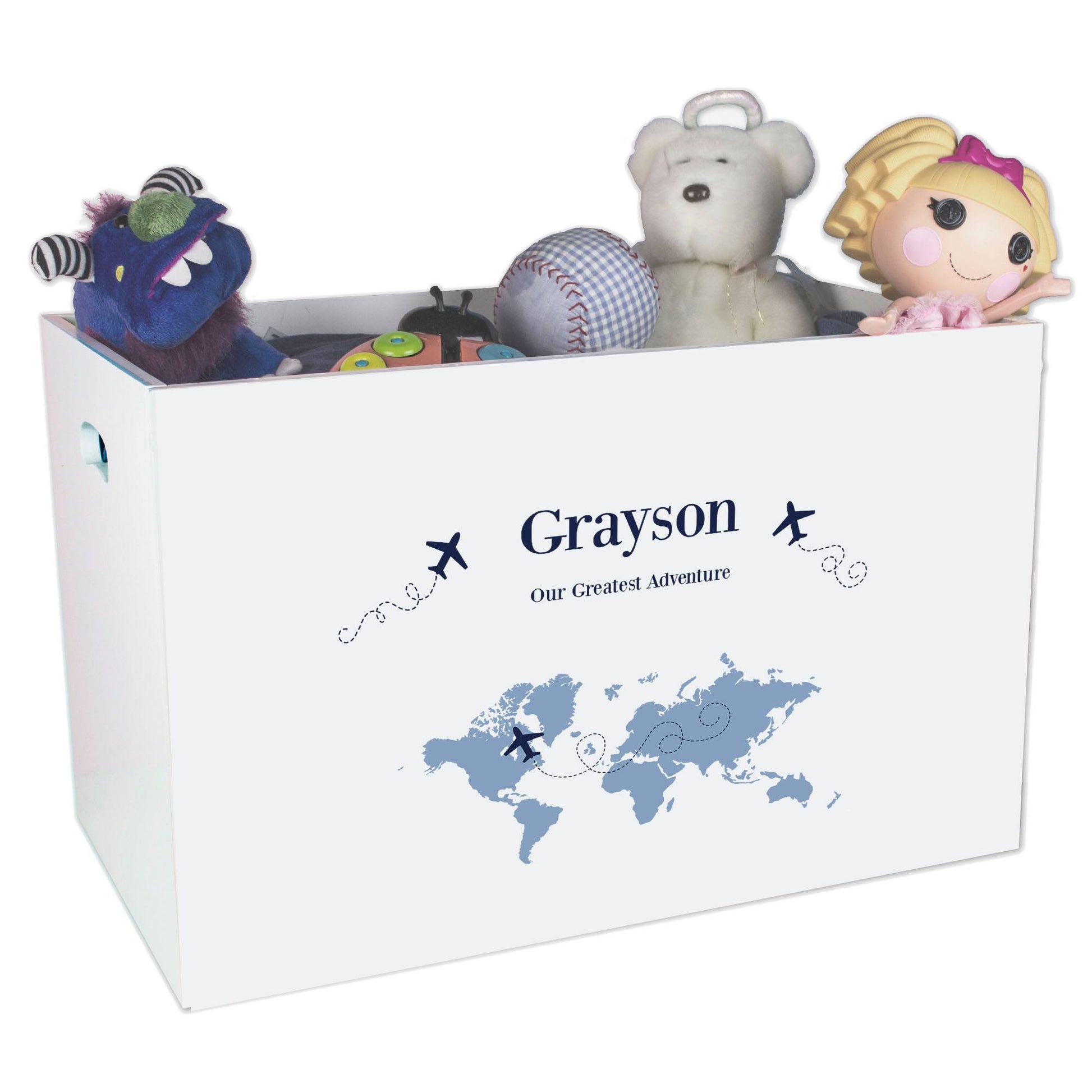 Open Top Toy Box - World Map - MyBambino.com