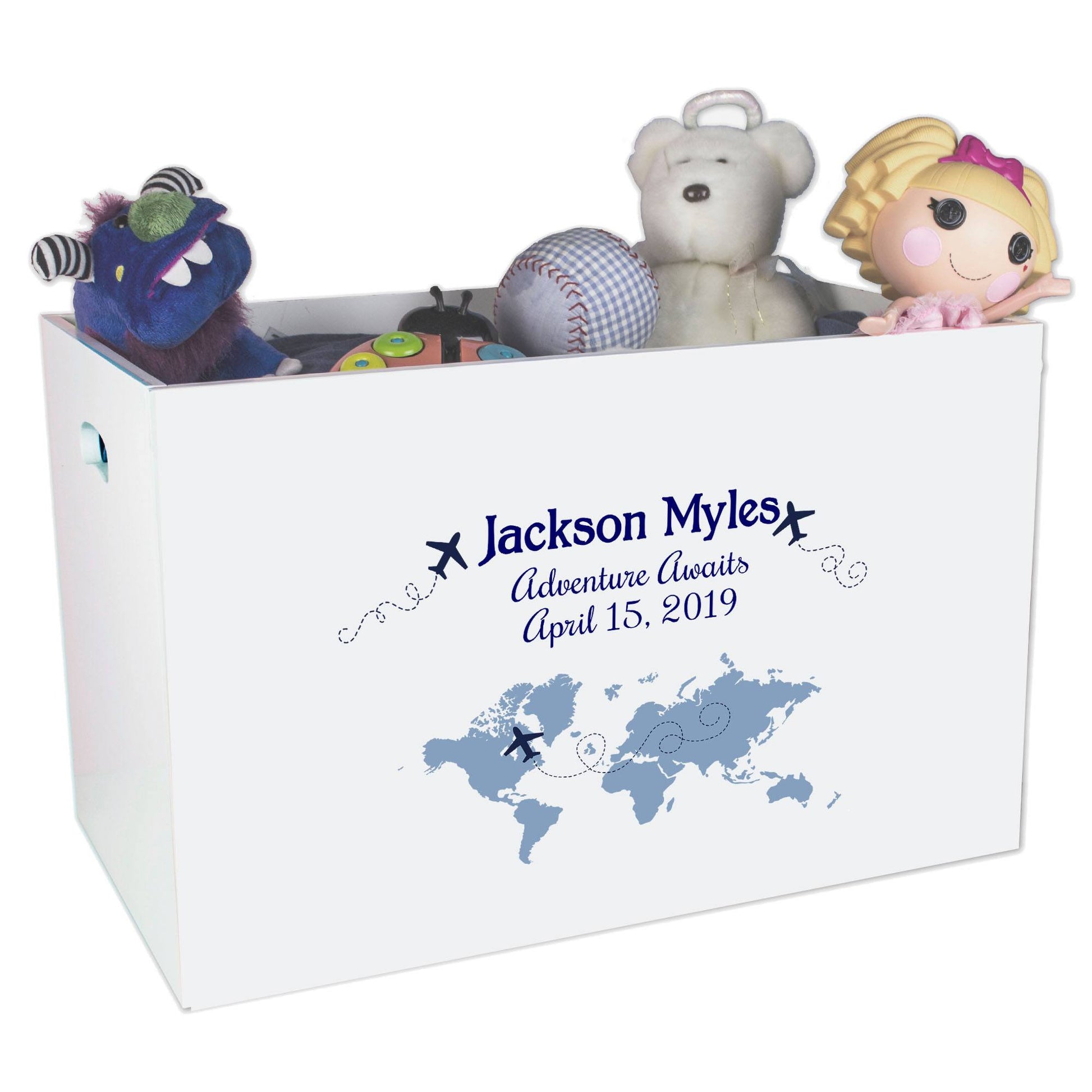Open Top Toy Box - World Map - MyBambino.com