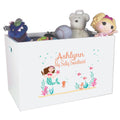 Open Top Toy Box - Brunette Mermaid Princess - MyBambino.com