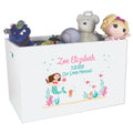 Open Top Toy Box - Brunette Mermaid Princess - MyBambino.com