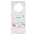 Aqua Pink Butterflies Door Hanger - MyBambino.com