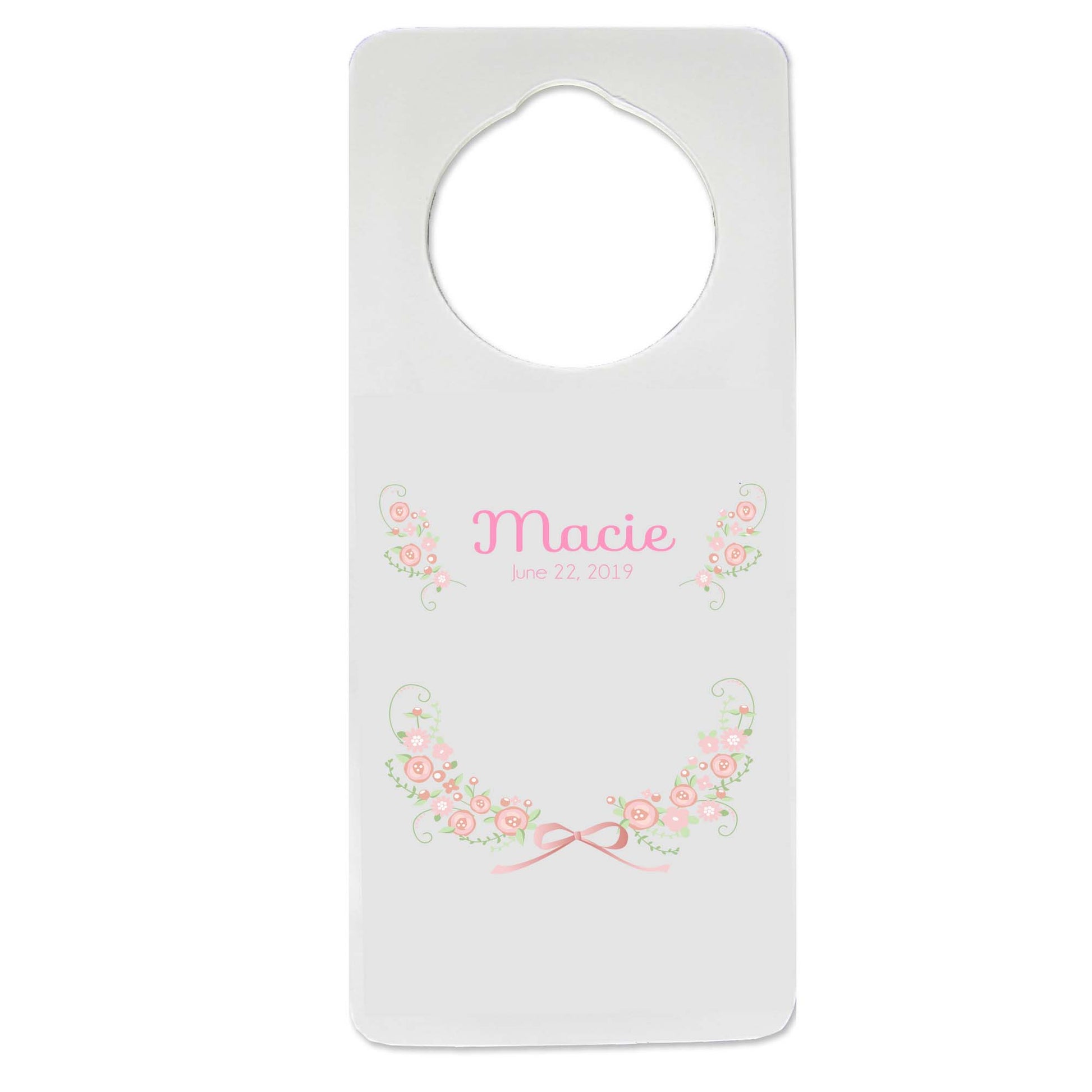 Blush Floral Garland Door Hanger - MyBambino.com