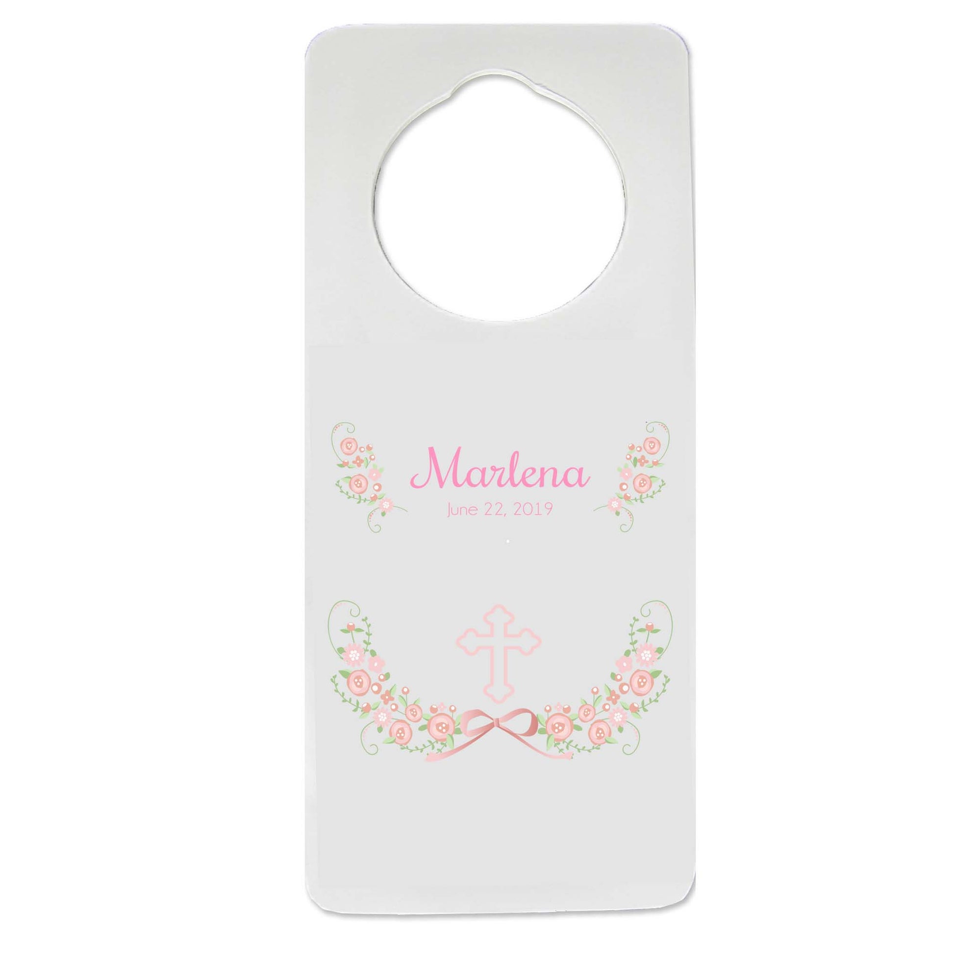Blush Floral Cross Door Hanger - MyBambino.com