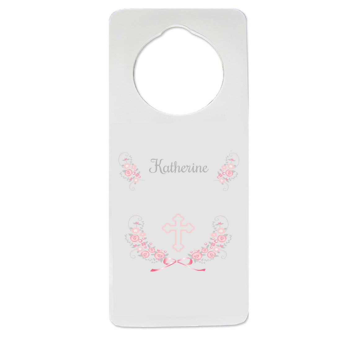 Pink Gray Floral Garland Door Hanger - MyBambino.com