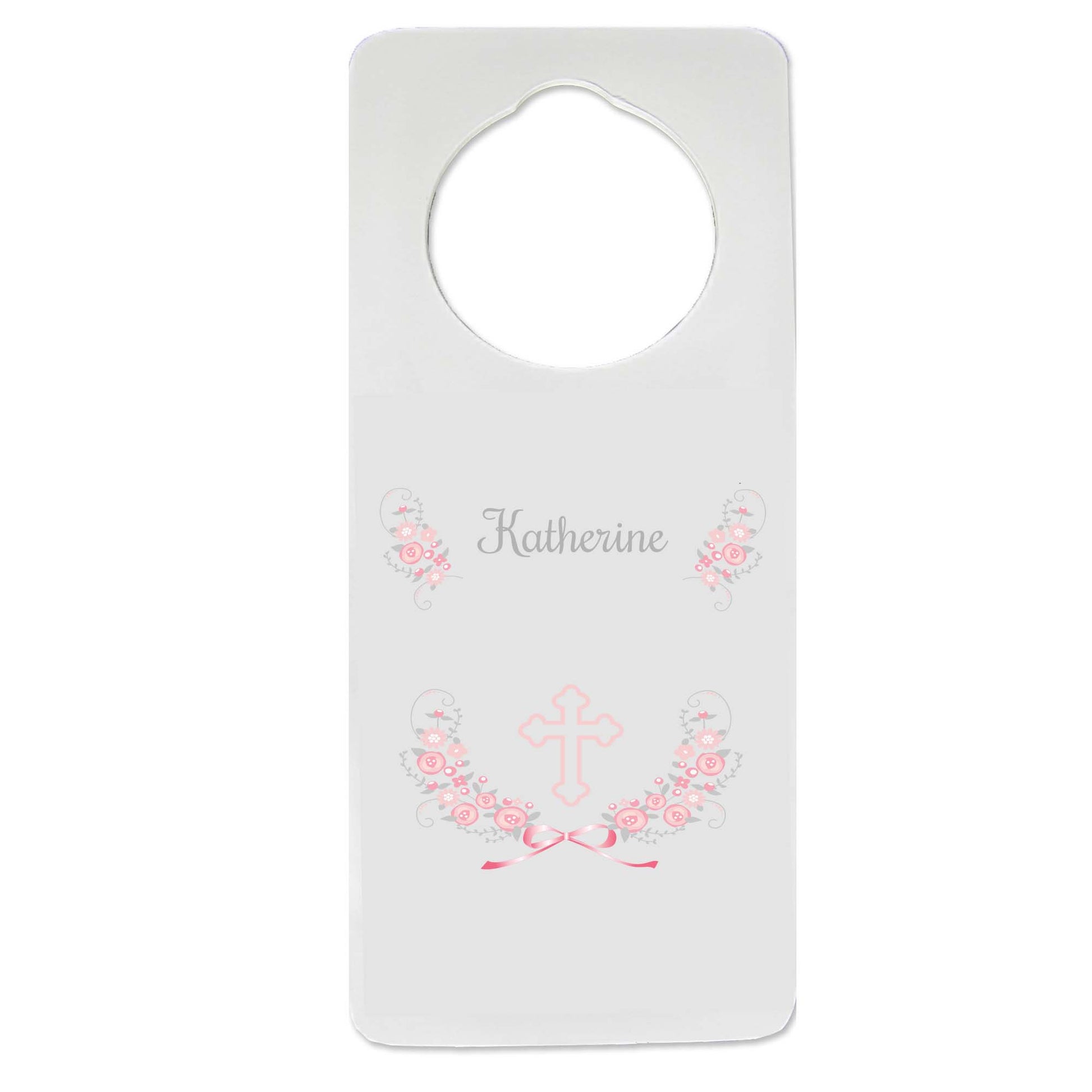 Pink Gray Floral Garland Door Hanger - MyBambino.com