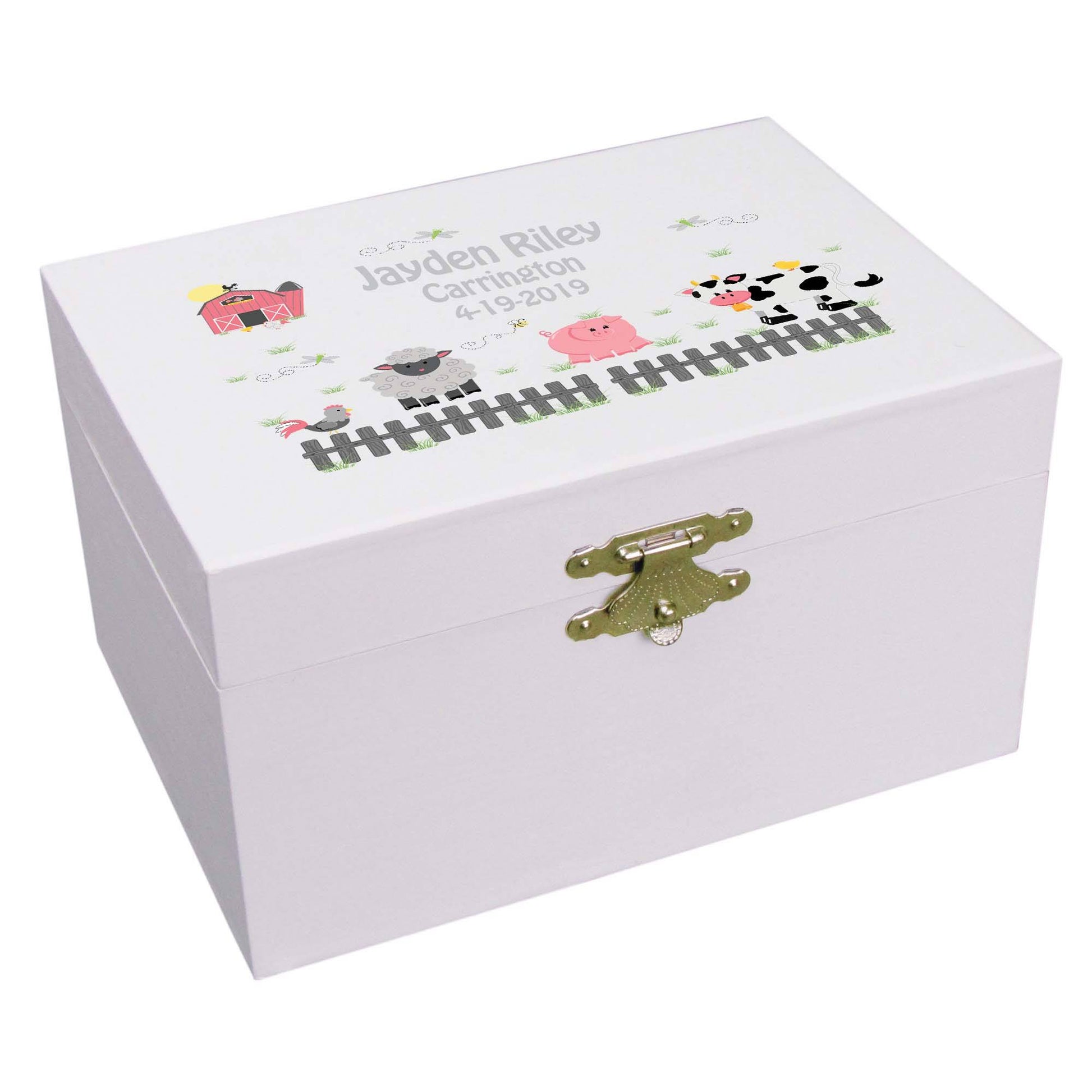 Pastel Barnyard Musical Ballerina Jewelry Box - MyBambino.com
