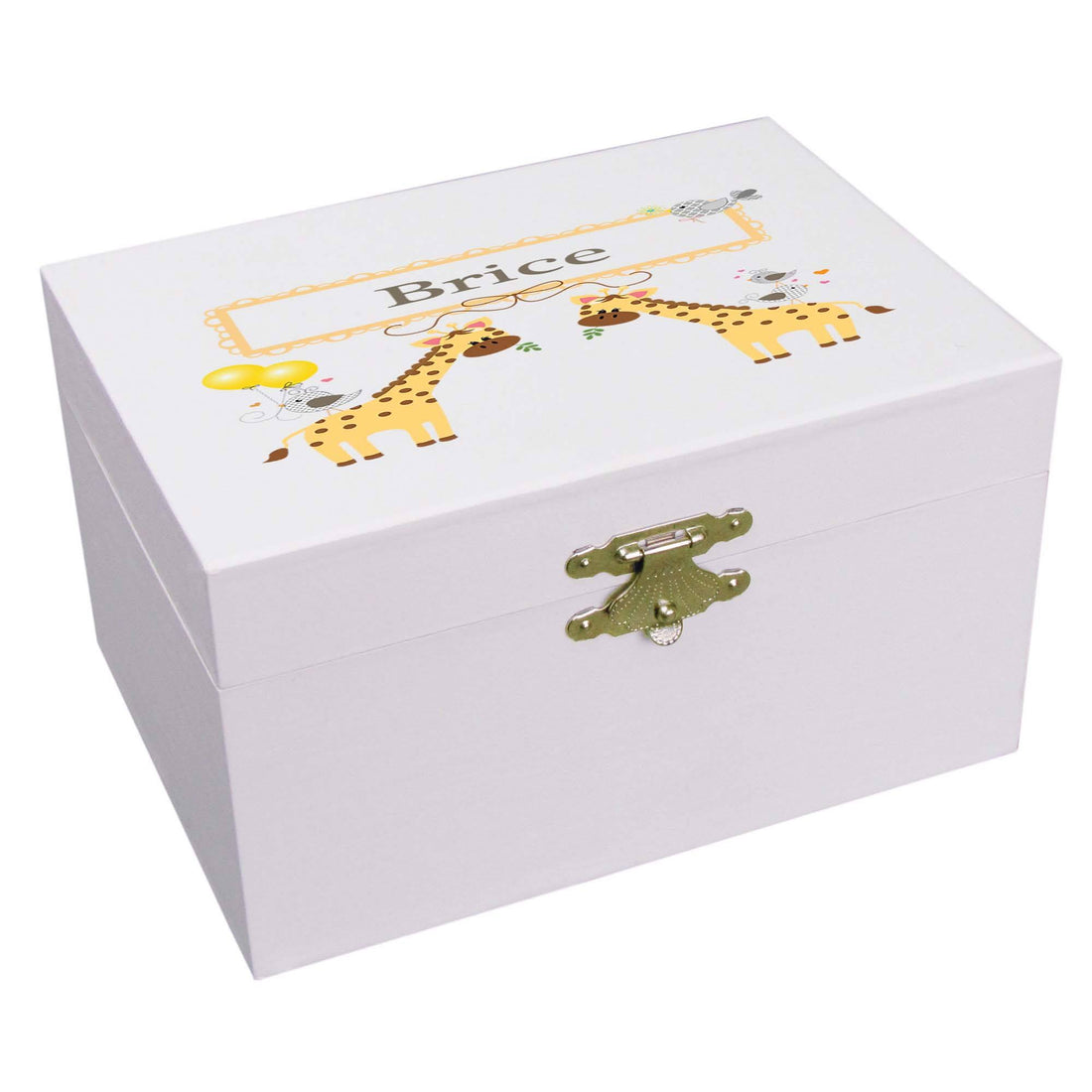 Personalized Ballerina Jewelry Box with Giraffe design