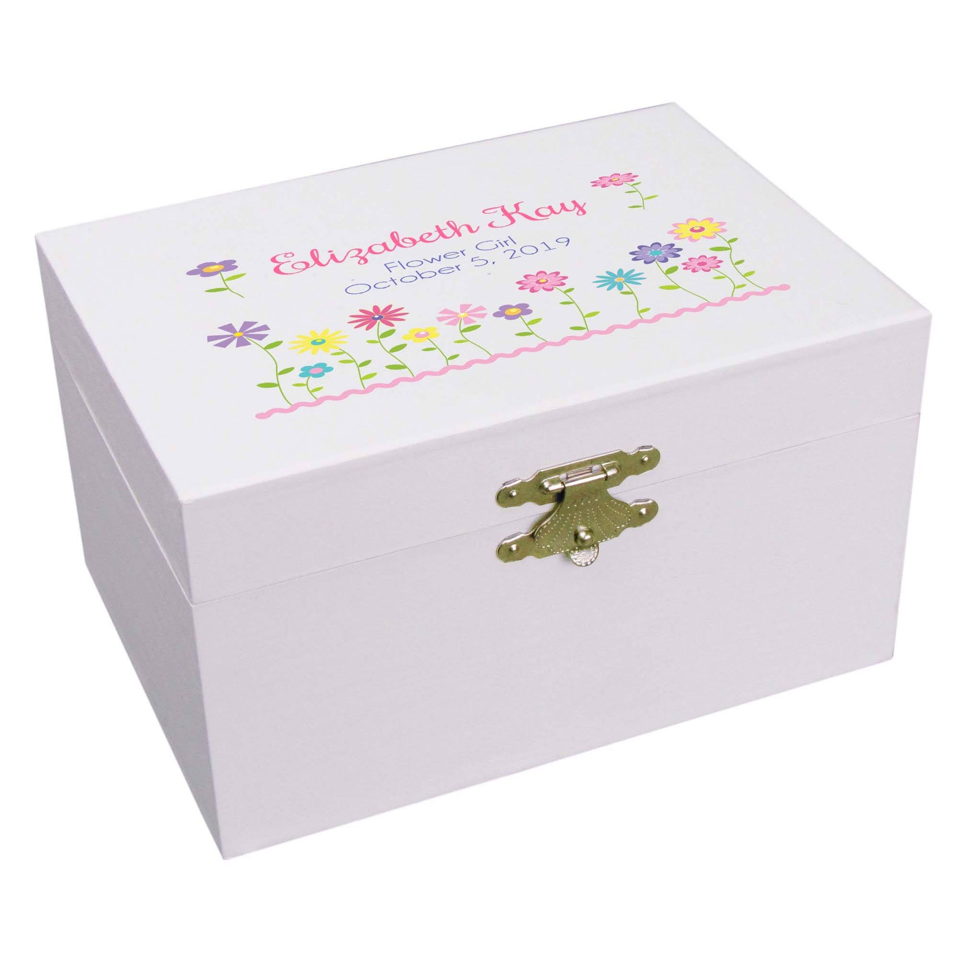 Stemmed Flowers Musical Ballerina Jewelry Box - MyBambino.com