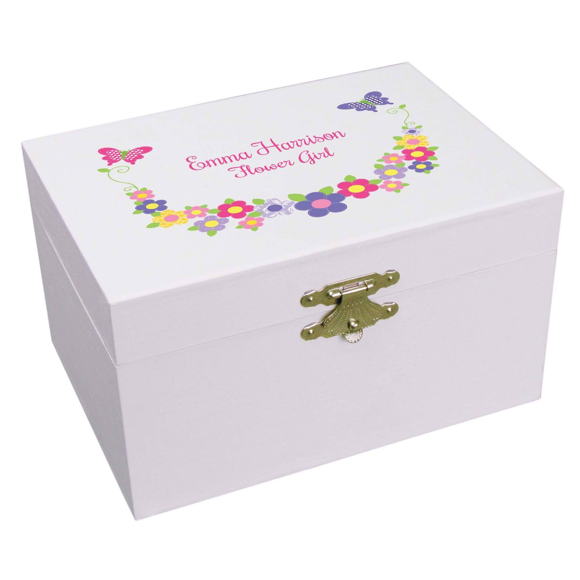 Bright Butterfly Garland Musical Ballerina Jewelry Box - MyBambino.com