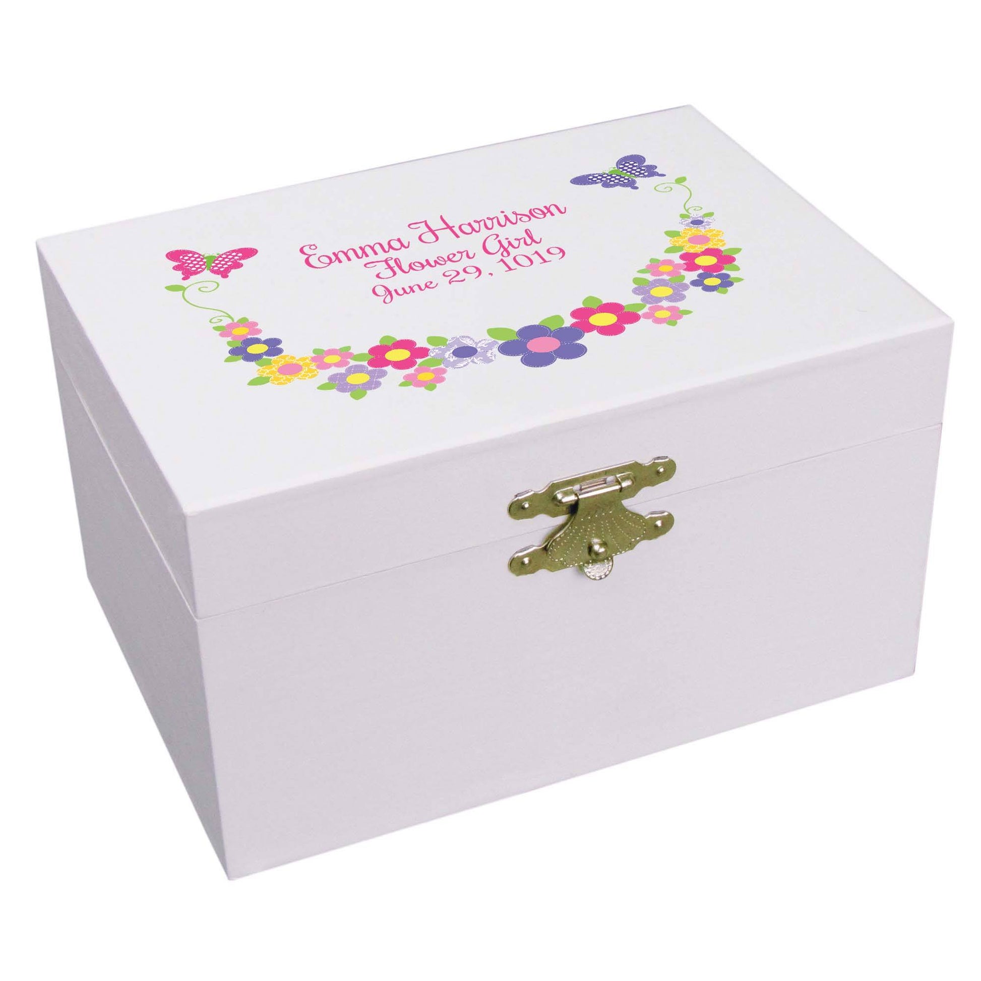 Bright Butterfly Garland Musical Ballerina Jewelry Box - MyBambino.com