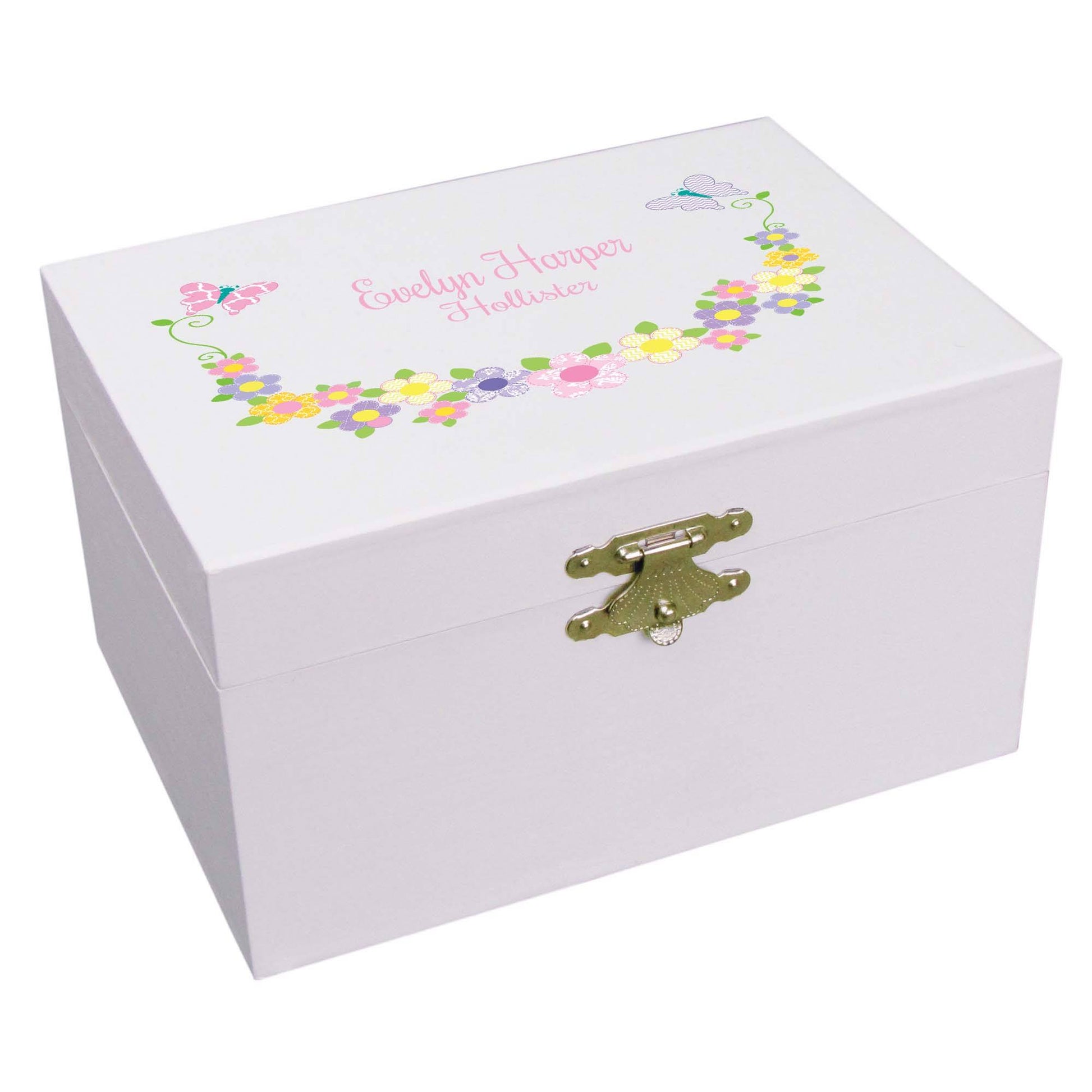 Pastel Butterfly Garland Musical Jewelry Box - MyBambino.com