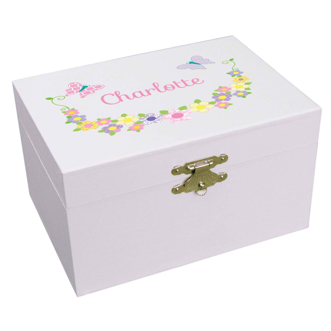 Pastel Butterfly Garland Musical Jewelry Box - MyBambino.com