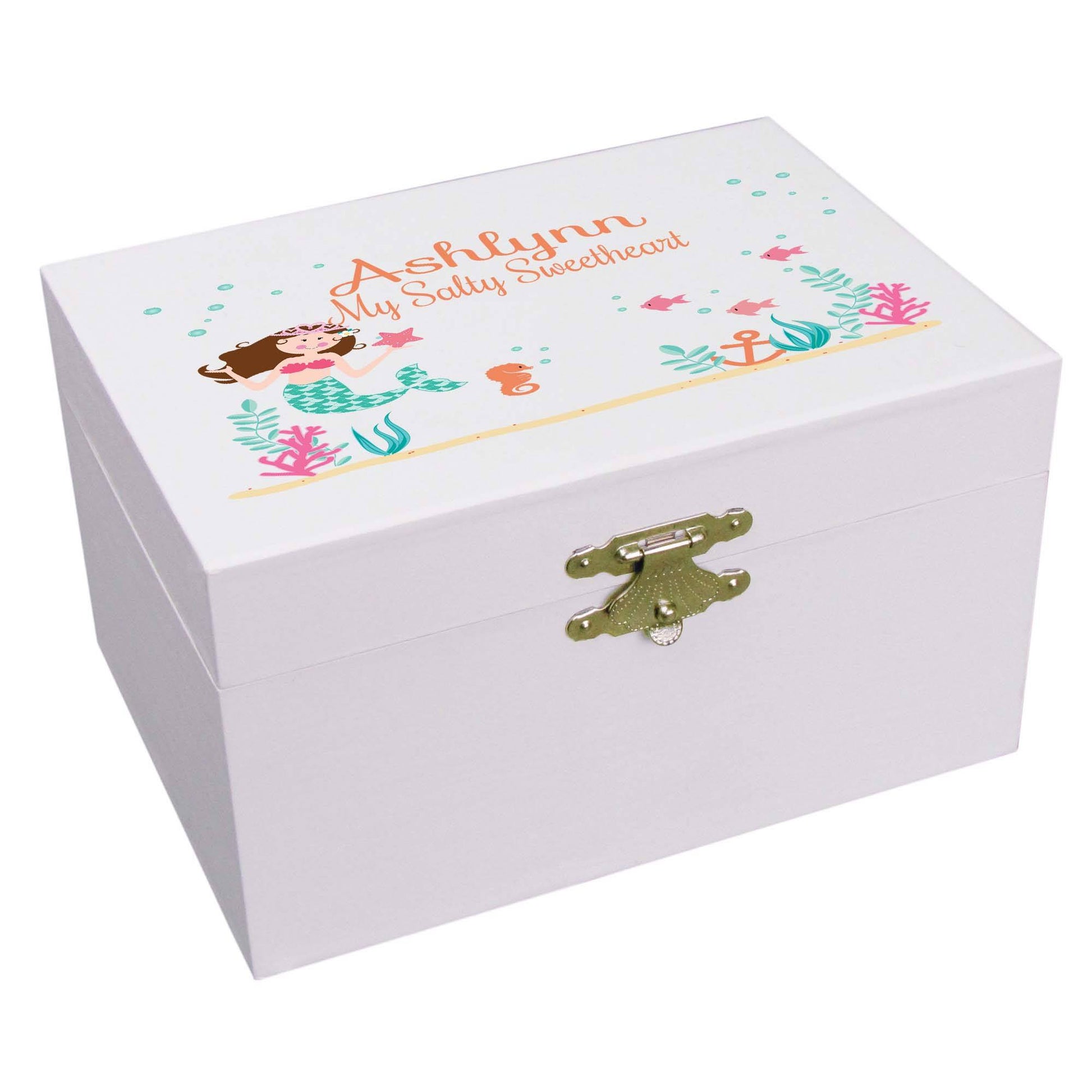 Brunette Mermaid Ballerina Jewelry Box - MyBambino.com