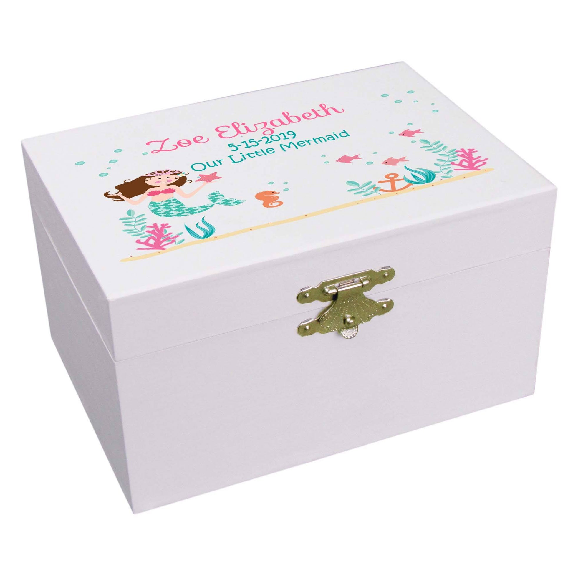 Brunette Mermaid Ballerina Jewelry Box - MyBambino.com