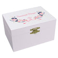 Navy Pink Floral Cross Musical Ballerina Jewelry Box - MyBambino.com