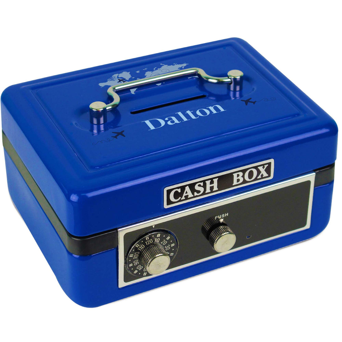 Blue Cash Box - World Map - MyBambino.com