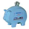 Personalized Blue Piggy Bank - Train - MyBambino.com