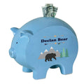 Personalized Blue Piggy Bank - Mountain Bear - MyBambino.com
