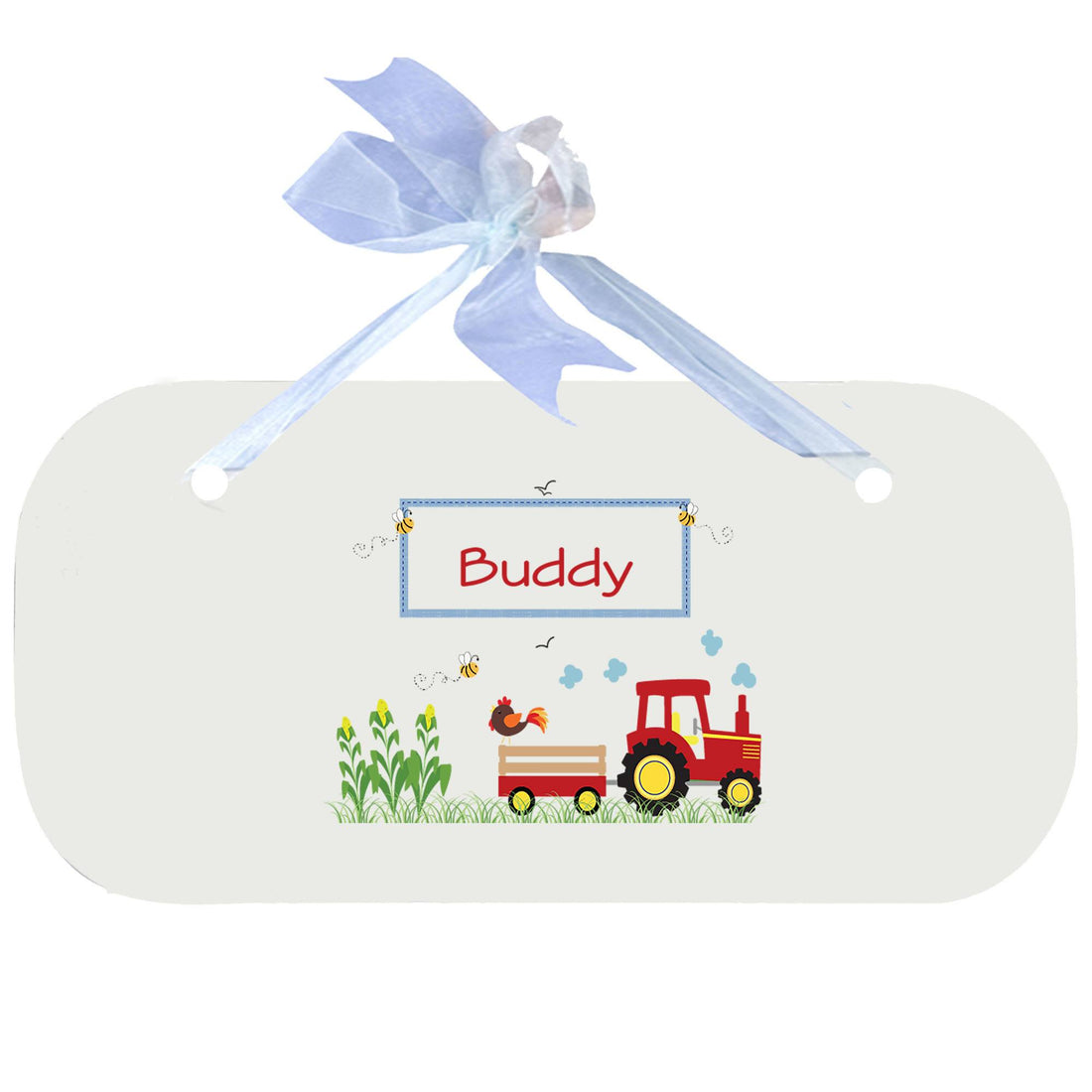 Blue Wall Plaque - Red Tractor - MyBambino.com