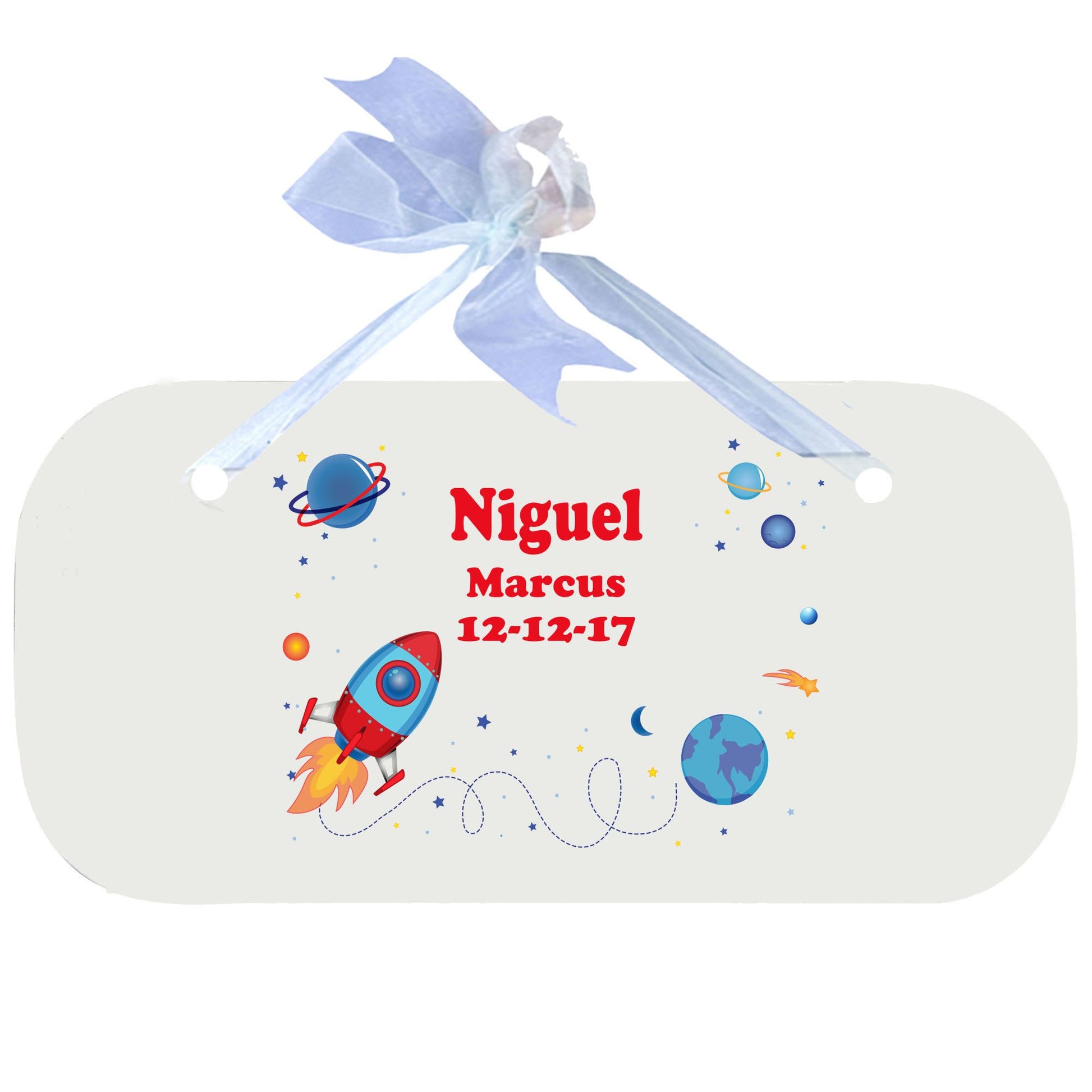 Blue Wall Plaque - Rocket - MyBambino.com