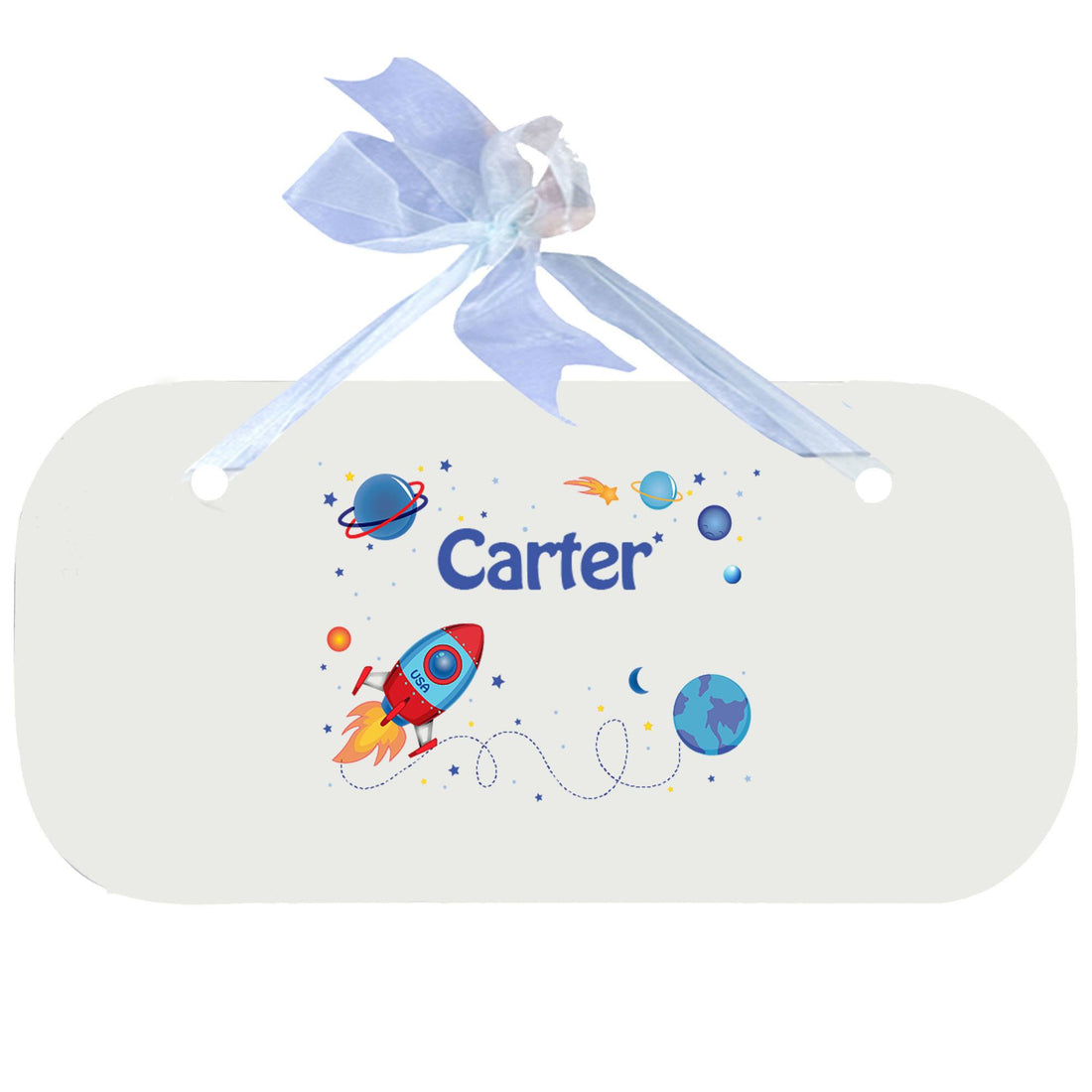 Blue Wall Plaque - Rocket - MyBambino.com