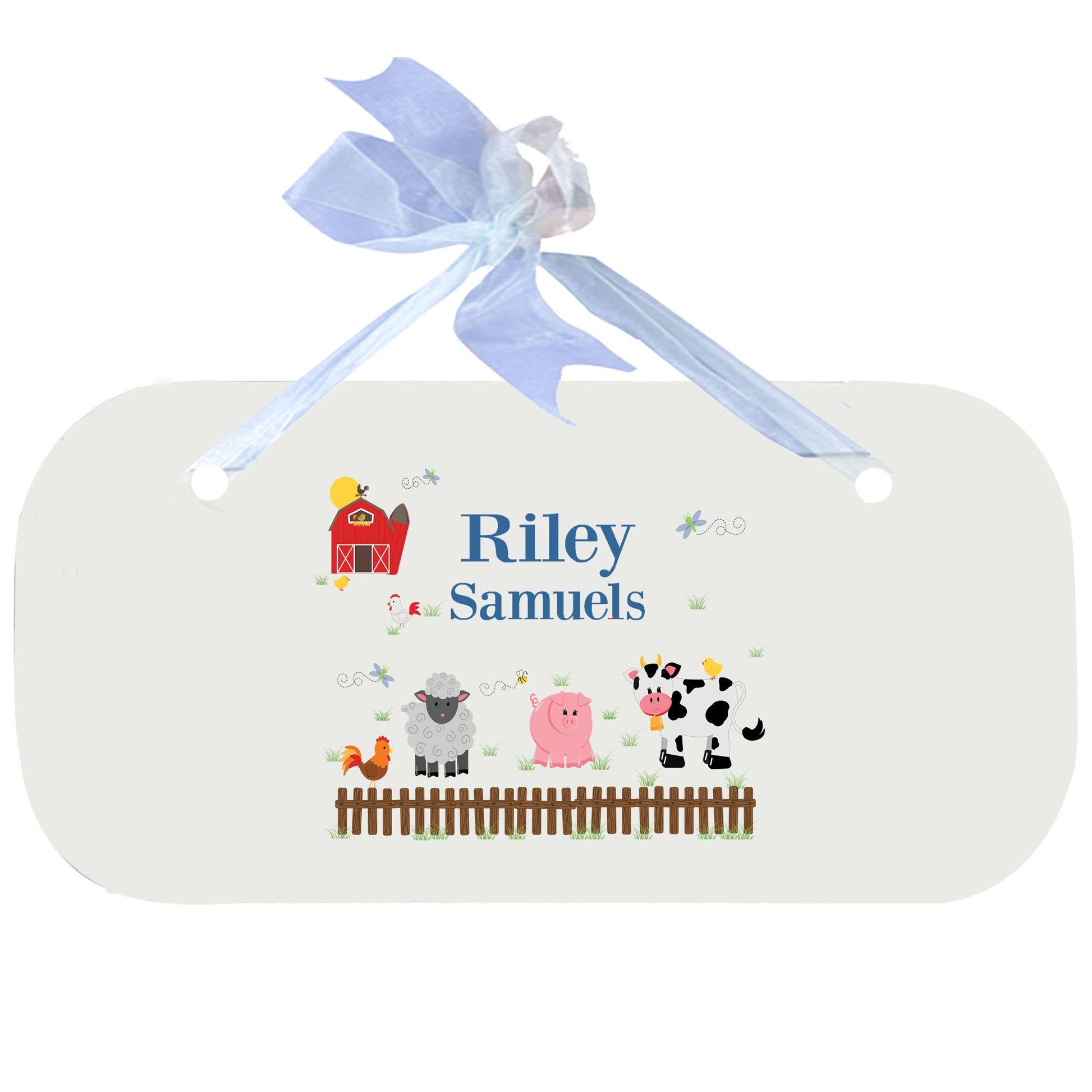 Blue Wall Plaque - Barnyard Friends - MyBambino.com