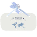 Wall Plaque with World Map Blue design - MyBambino.com