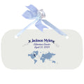 Wall Plaque with World Map Blue design - MyBambino.com