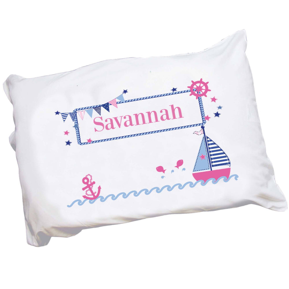 Personalized Girl's Sailboat Pillowcase - MyBambino.com