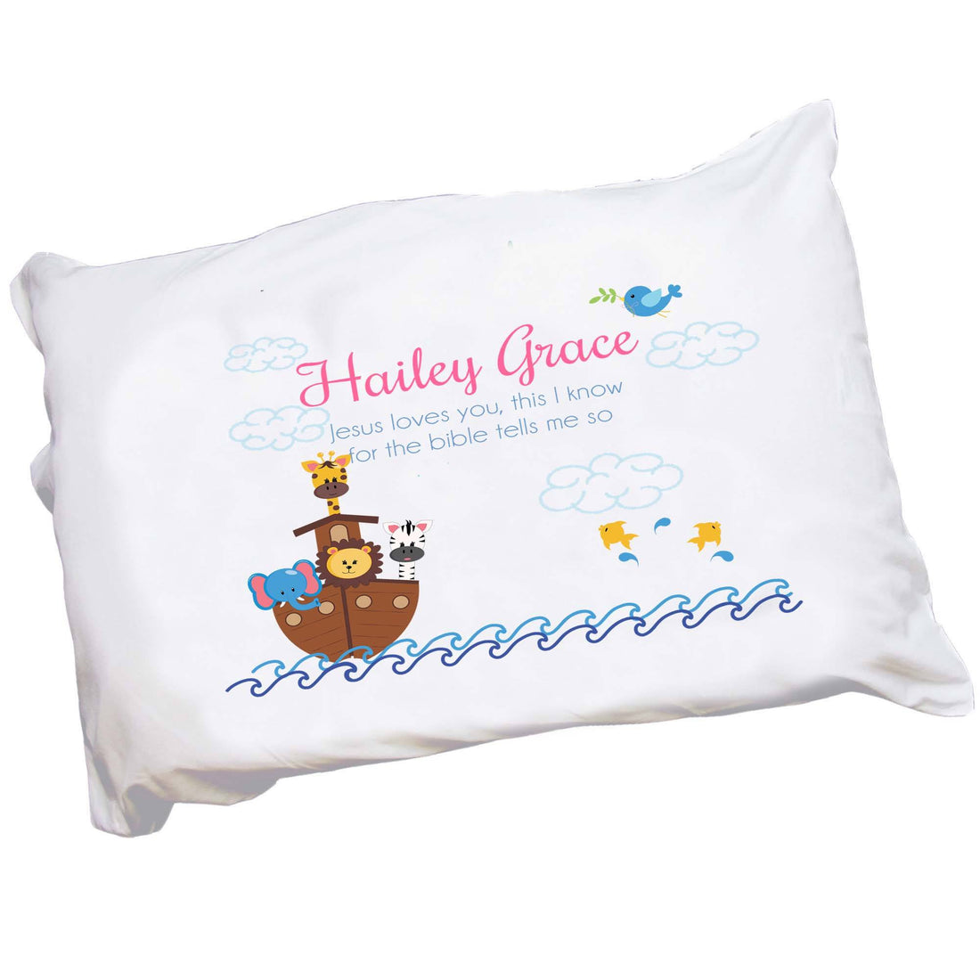 Personalized Noah's Ark Pillowcase - MyBambino.com