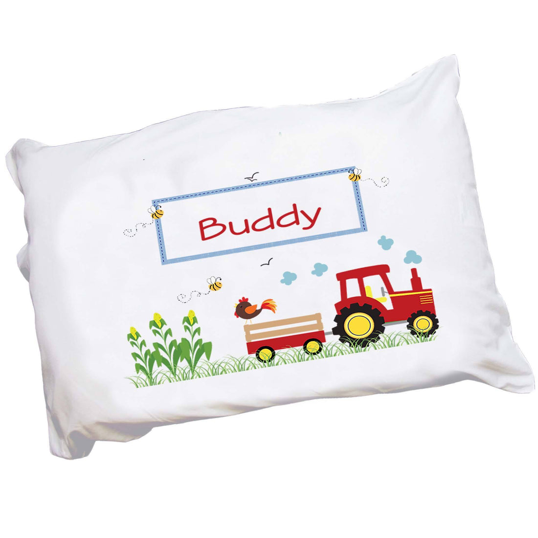 Personalized Red Tractor Pillowcase - MyBambino.com