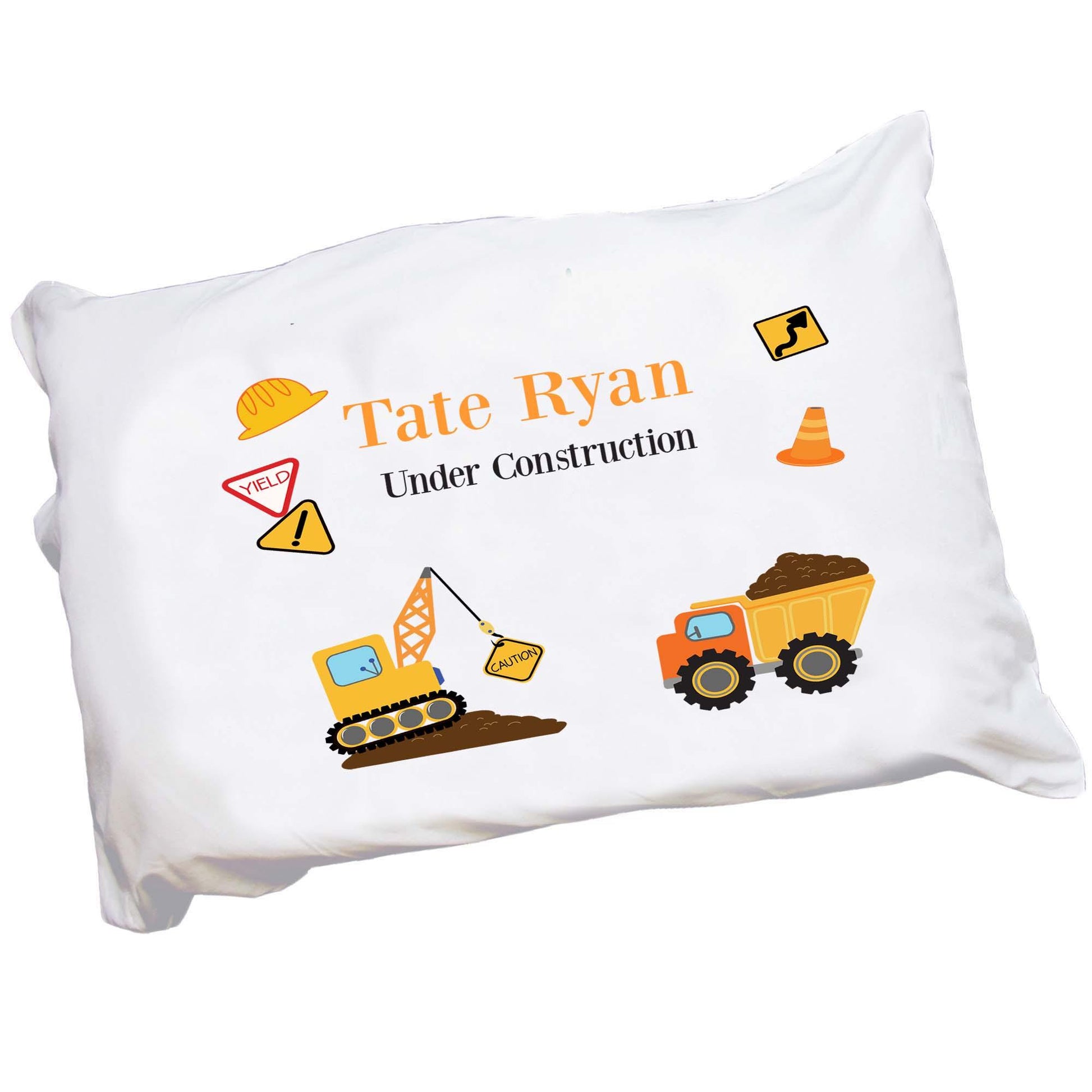 Personalized Construction Pillowcase - MyBambino.com