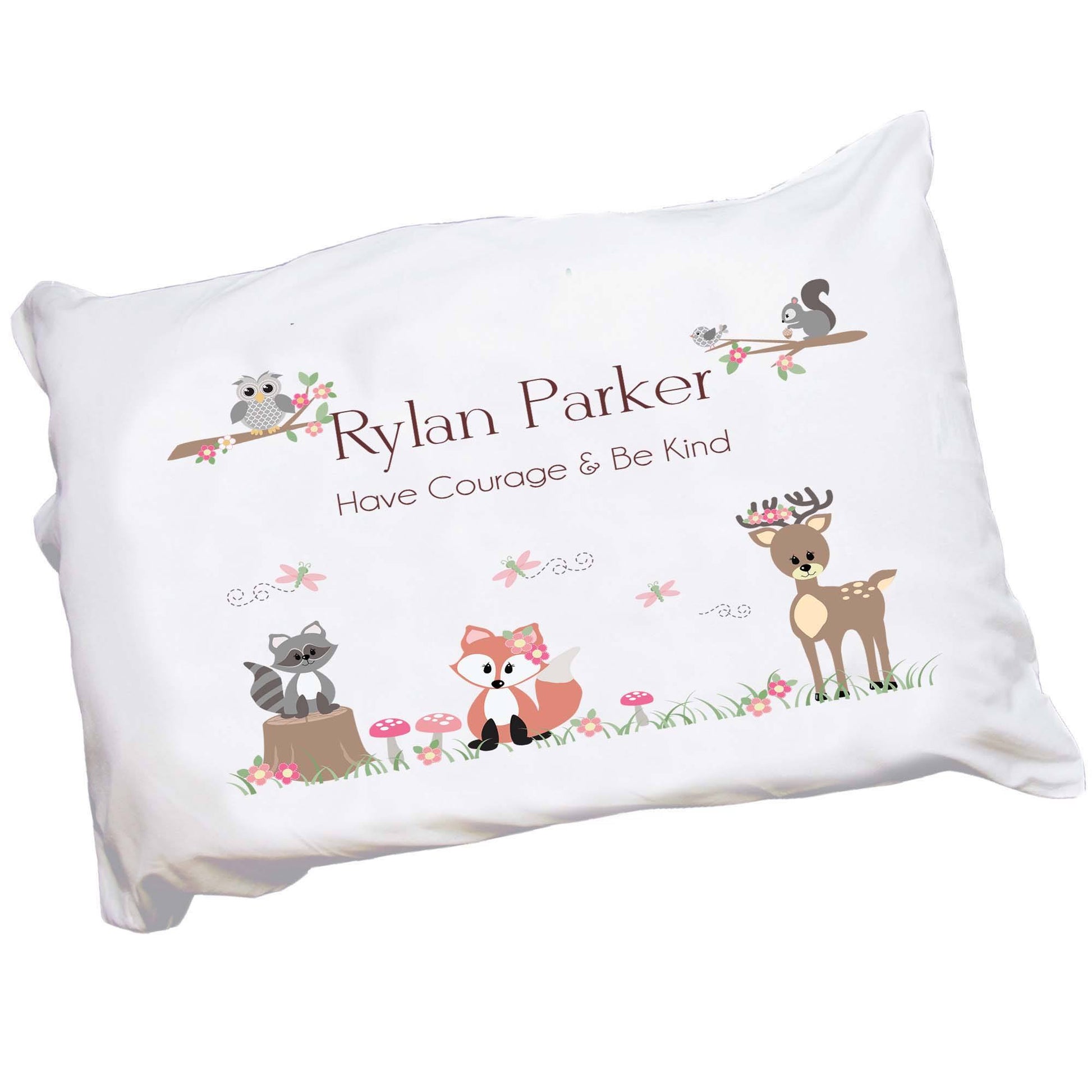 Personalized Gray Woodland Pillowcase - MyBambino.com