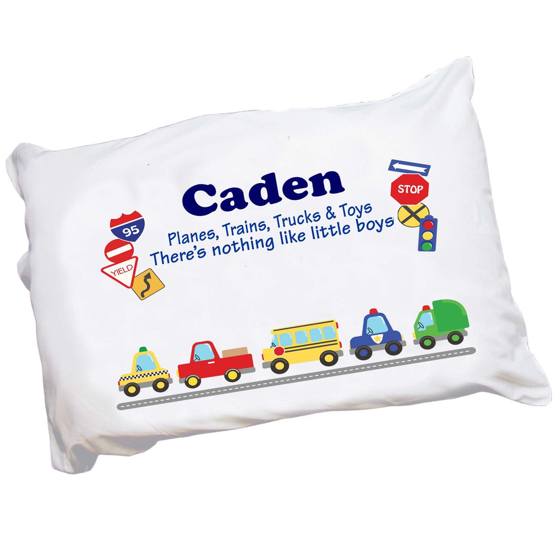 Personalized Cars and Trucks Pillowcase - MyBambino.com