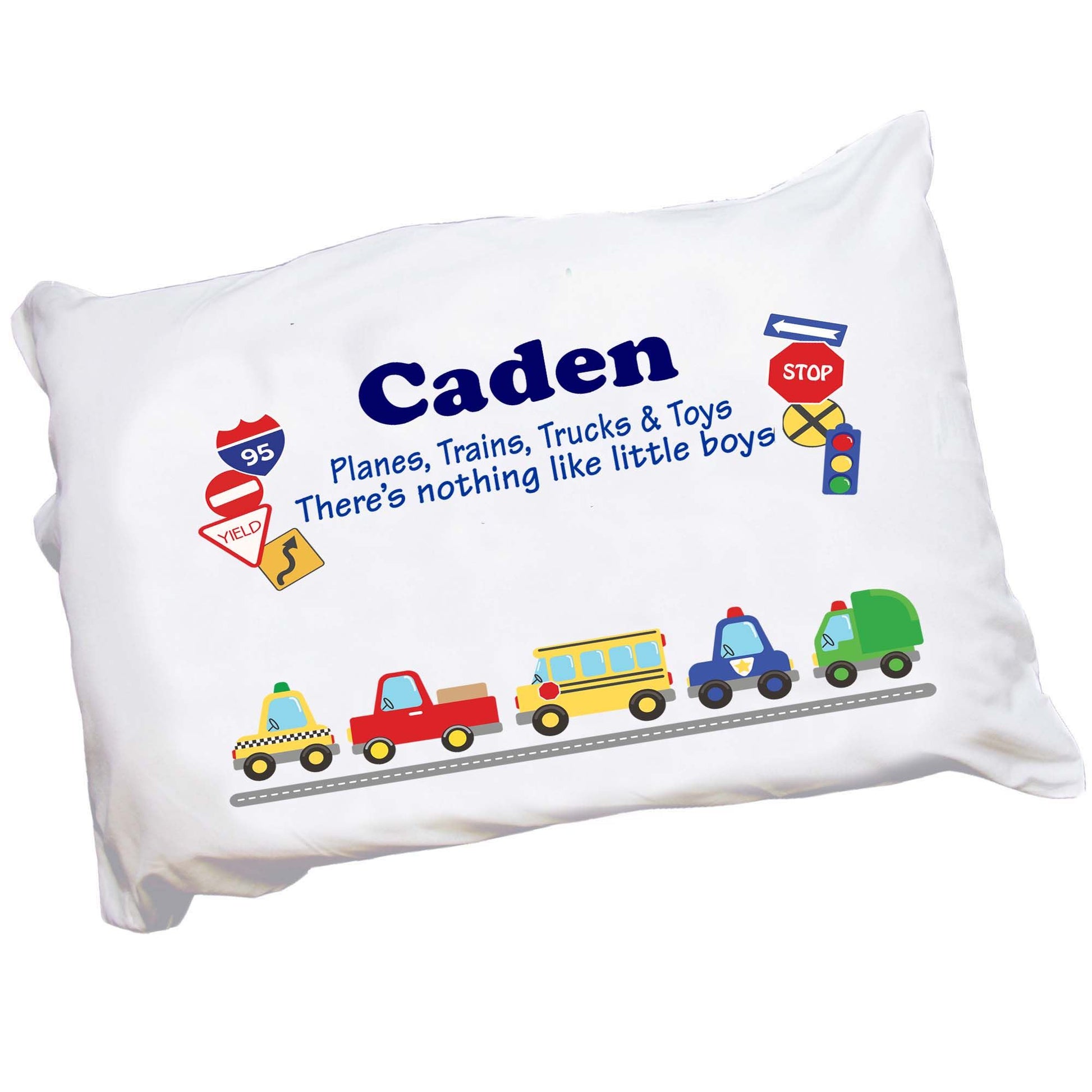 Personalized Cars and Trucks Pillowcase - MyBambino.com