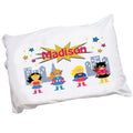 Personalized Girls Superhero Pillowcase