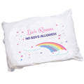 Personalized Girls Pastel Pink Rainbow Pillowcase