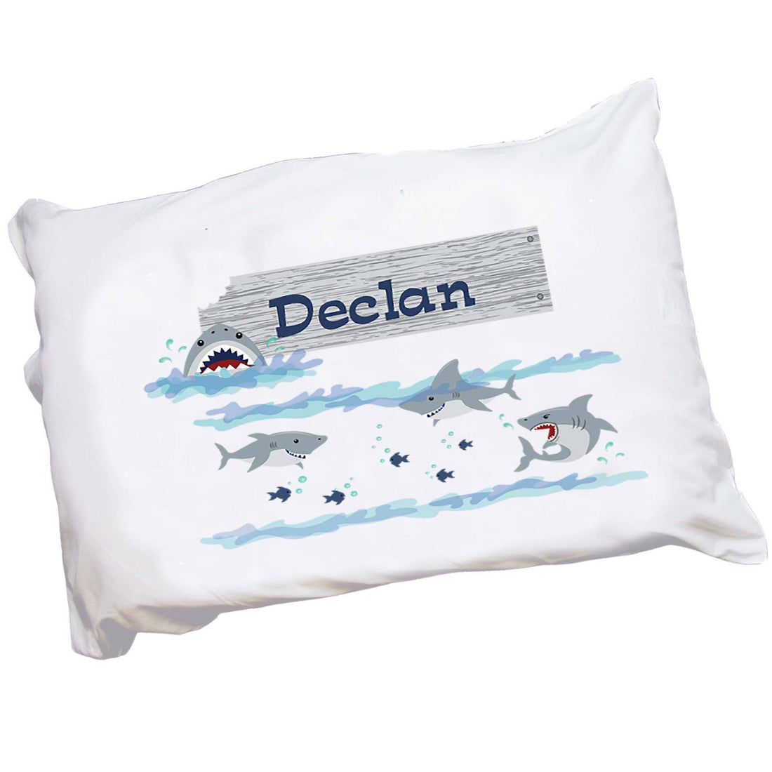 Personalized Boy's Shark Pillowcase - MyBambino.com