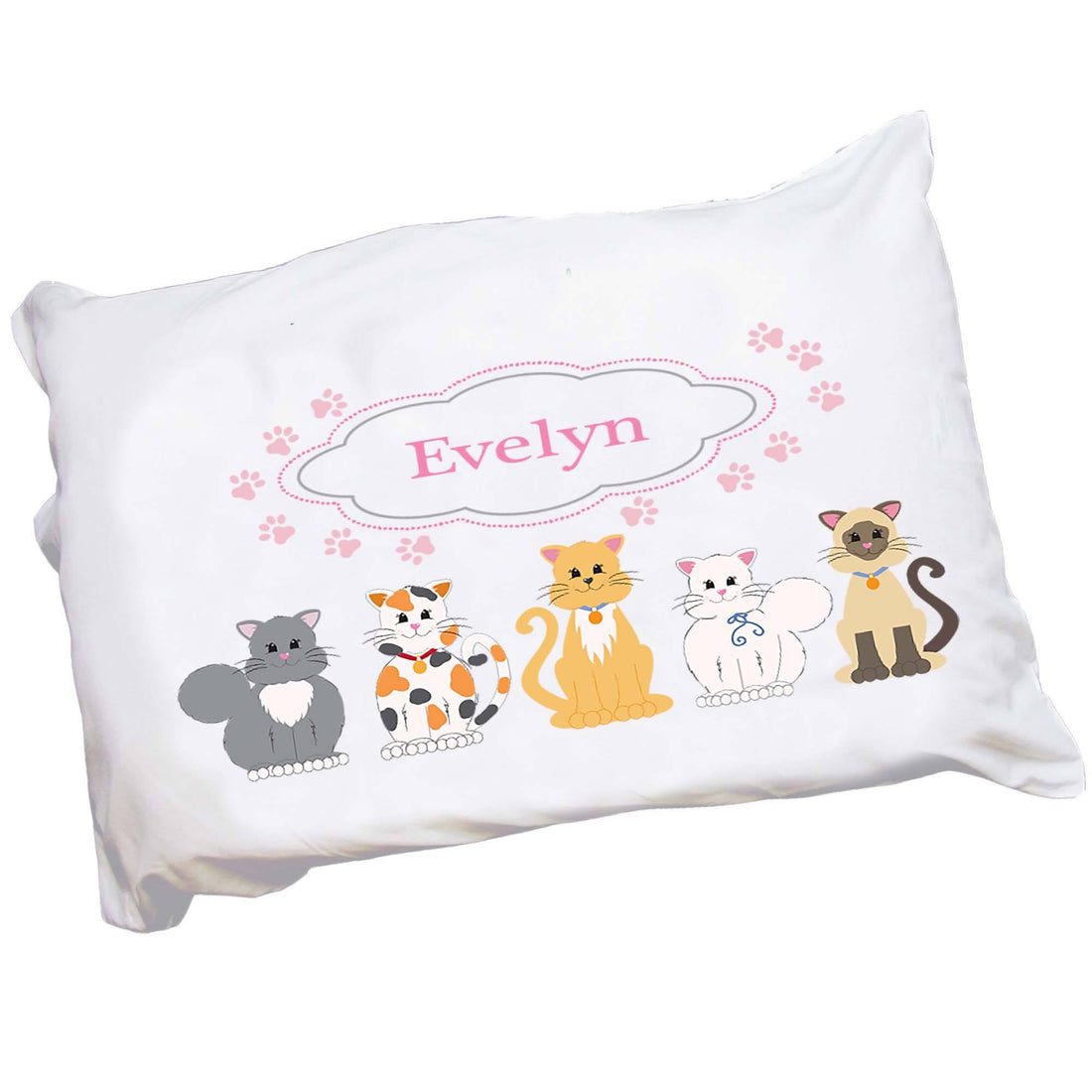 Personalized Pink Cats Pillowcase - MyBambino.com