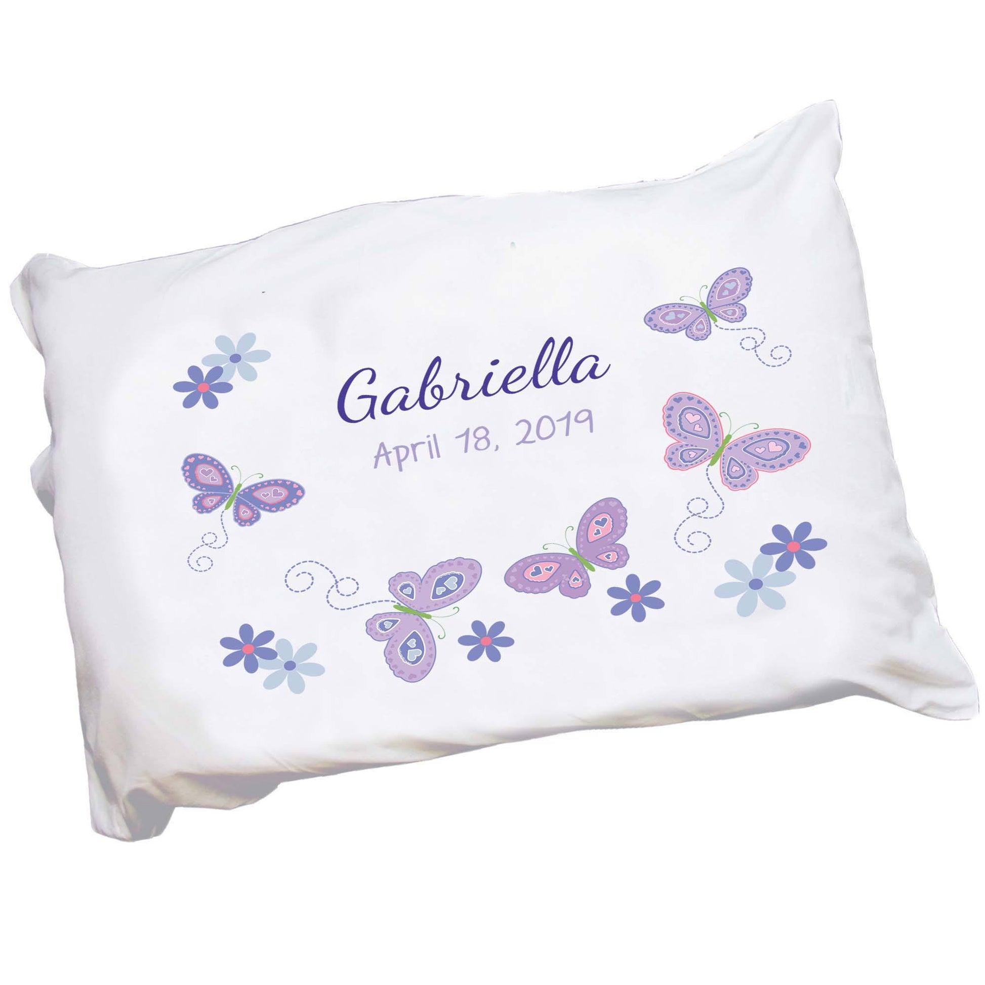 Girl's Lavender Butterflies Pillowcase - MyBambino.com