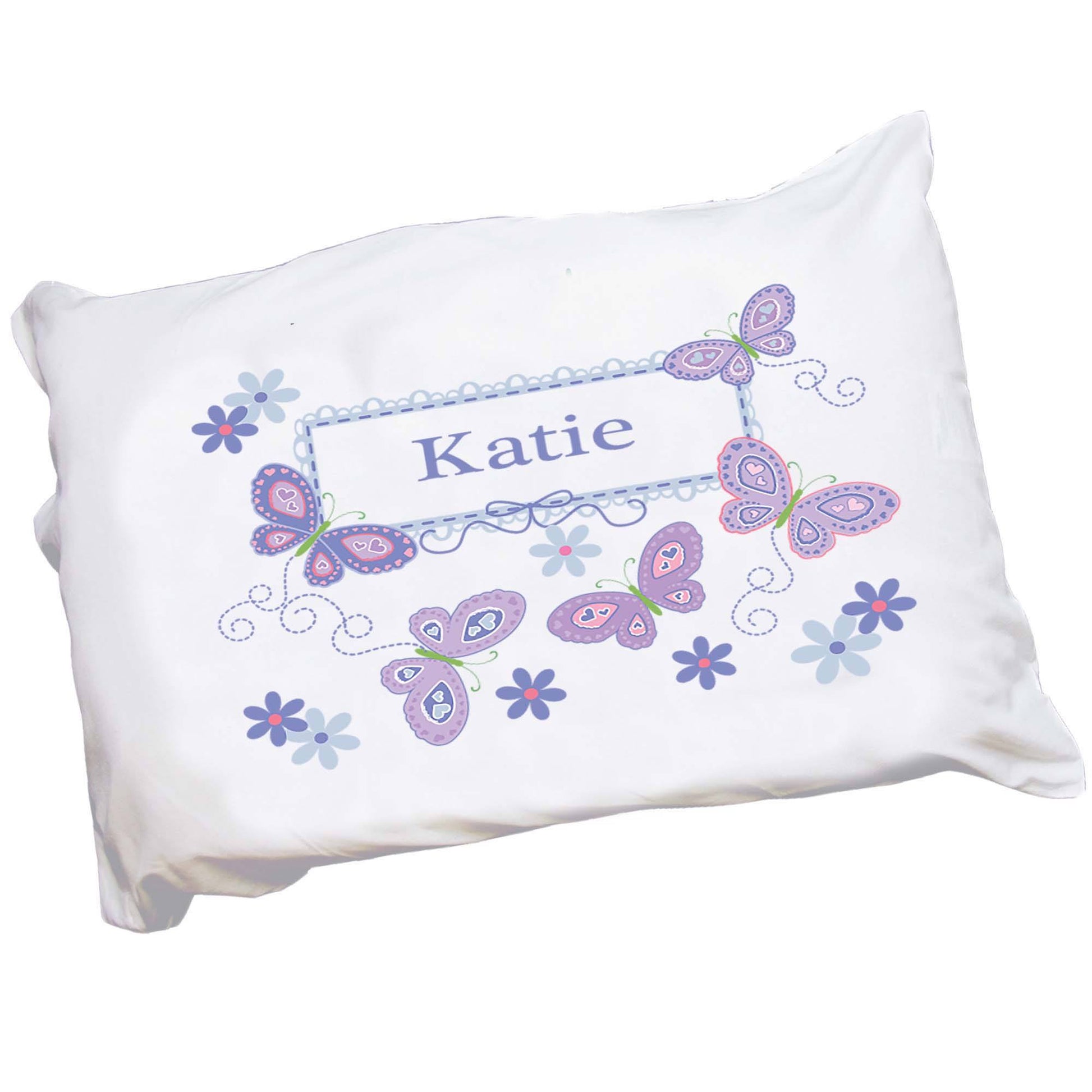Girl's Lavender Butterflies Pillowcase - MyBambino.com